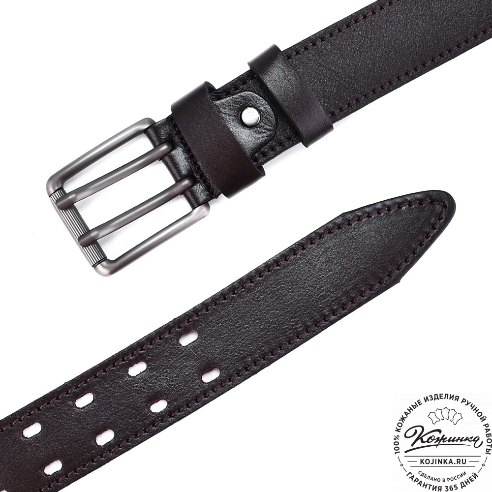 Кожаный ремень "Нельсон" (тёмно-коричневый)